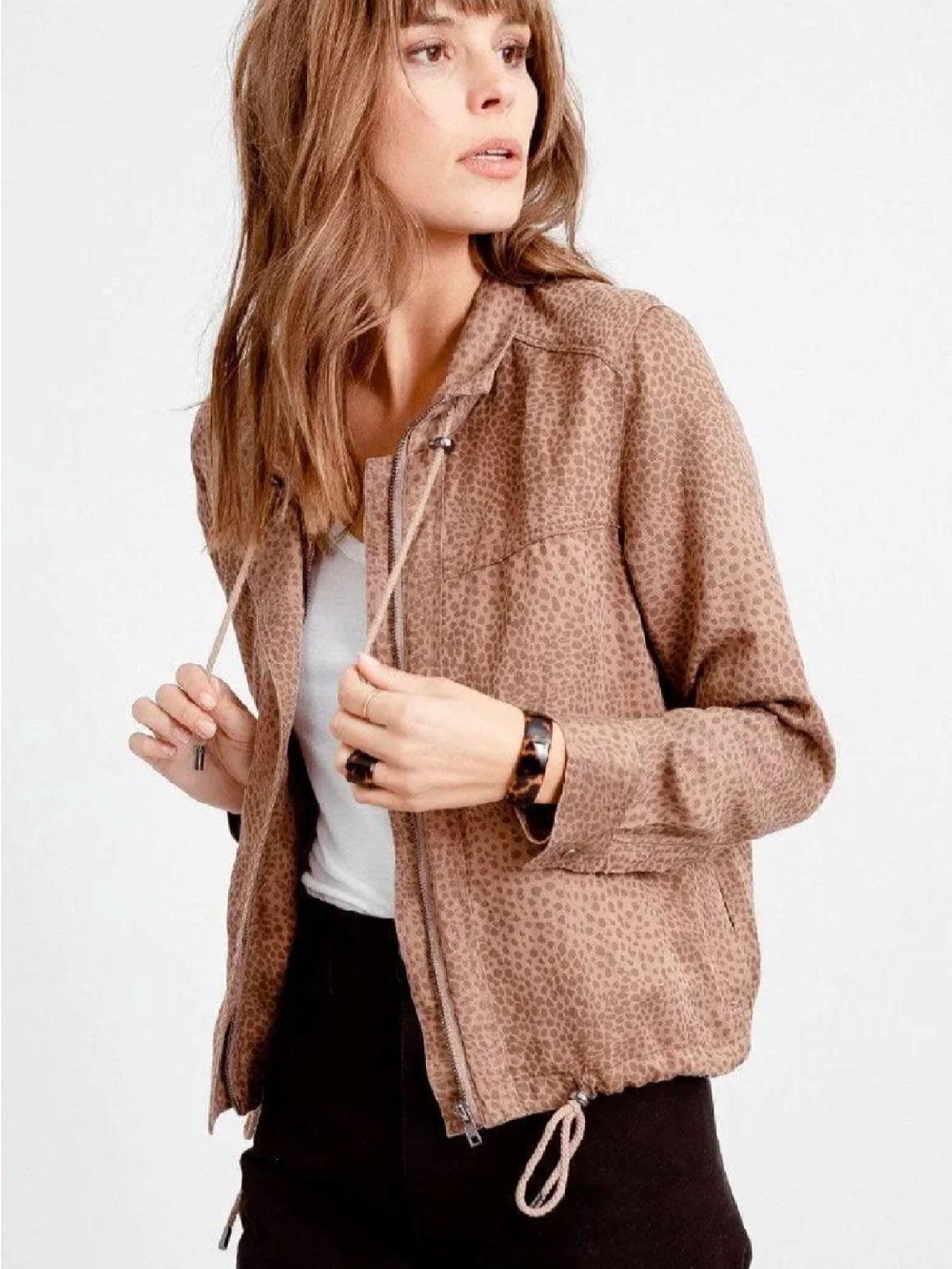Rails Brown Leopard-Print Bomber Jacket